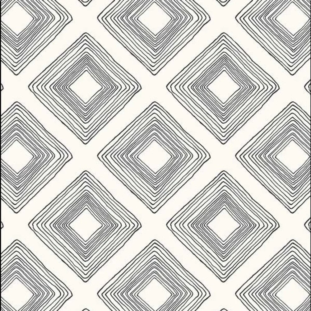 Magnolia Home Diamond Sketch Wallpaper Black White
